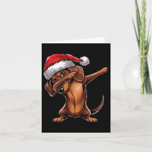 Dabbing Dackel Weihnachtsmannmütze Weihnachten Dab Karte