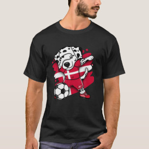 Dabbing Dalmatiner Denmark Soccer Fans Jersey Foot T-Shirt