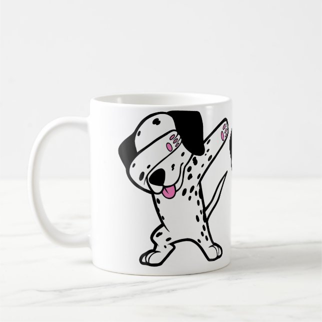 Dabbing Dalmatiner Lustiger Dalmation Hund Dab Tan Kaffeetasse (Links)