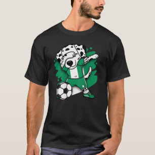 Dabbing Dalmatiner Nigeria Soccer Fans Jersey Foot T-Shirt