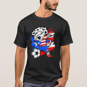 Dabbing Dalmatiner Puerto Rico Soccer Fans Jersey T-Shirt