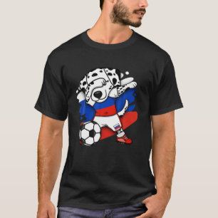 Dabbing Dalmatiner Russia Soccer Fans Jersey Footb T-Shirt