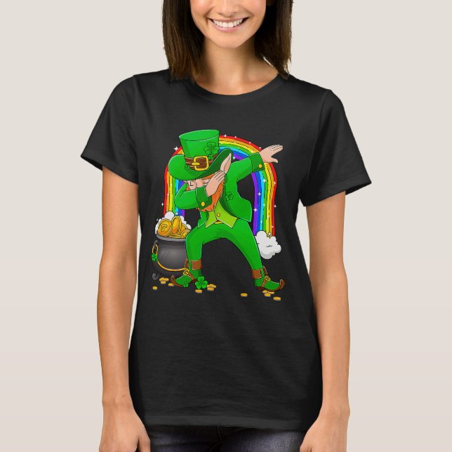 Dabbing Dance Irish Kleeblatt St Patricks Day 1 T-Shirt (Vorderseite)