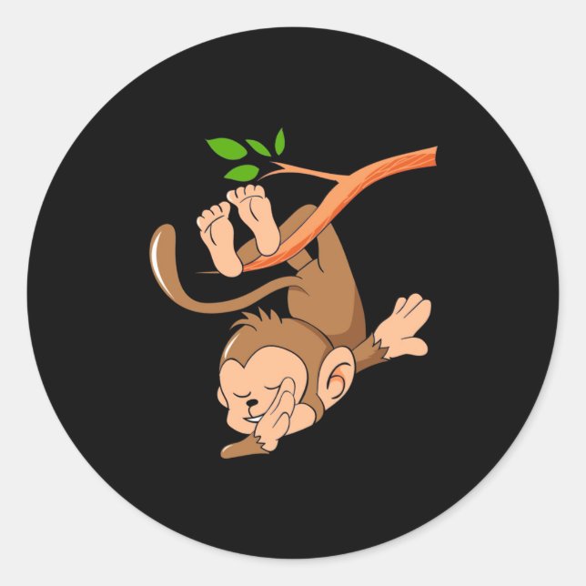 Dabbing Dance Monkey Runder Aufkleber (Vorderseite)
