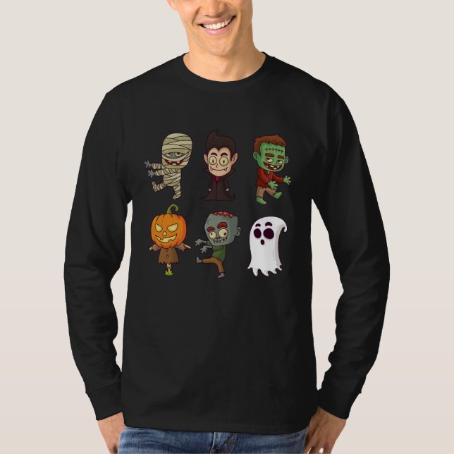 Dabbing Dancing Halloween Monsters  boys girls T-Shirt (Vorderseite)