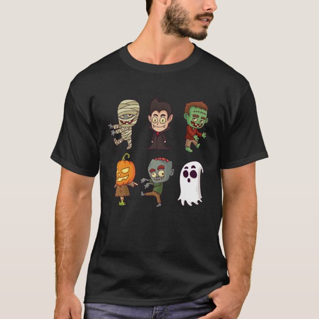 Dabbing Dancing Halloween Monsters  boys girls T-Shirt (Vorderseite)
