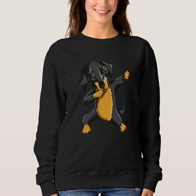Dabbing Daschund Motif Dachshund Dog Owner Dog Dac Sweatshirt (Vorderseite)