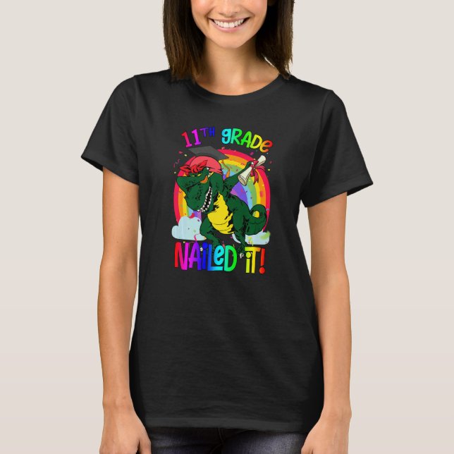 Dabbing Dinosaurier Rex Abschluss Nails T-Shirt (Vorderseite)