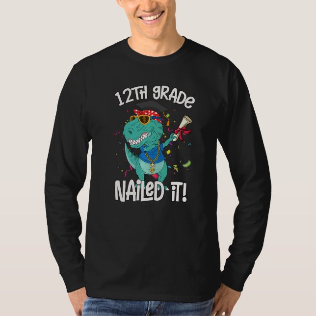 Dabbing Dinosaurier Rex Abschluss Nails T-Shirt (Vorderseite)