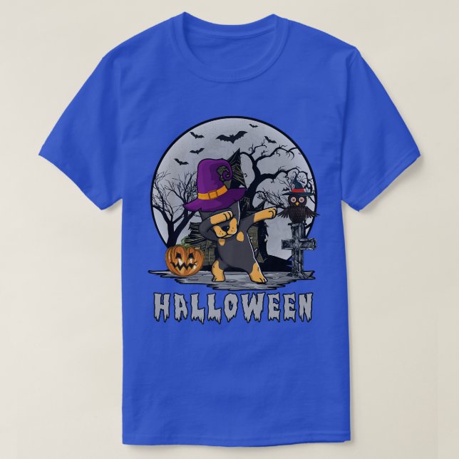 Dabbing Doberman Pinscher Dog Halloween T-Shirt (Design vorne)