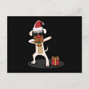 Dabbing Dog Hunde Weihnachtsmann Merry Funny Gift Postkarte