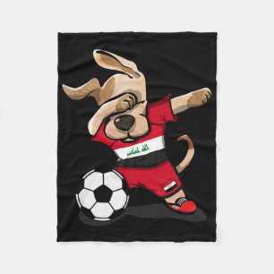 Dabbing Dog Irak Fußballfans Trikot Irakischer Fuß Fleecedecke
