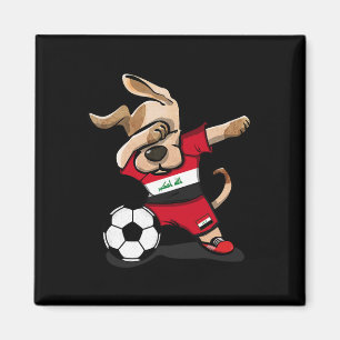 Dabbing Dog Irak Fußballfans Trikot Irakischer Fuß Magnet