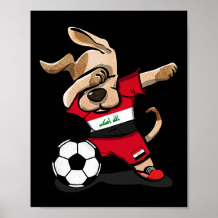Dabbing Dog Irak Fußballfans Trikot Irakischer Fuß Poster