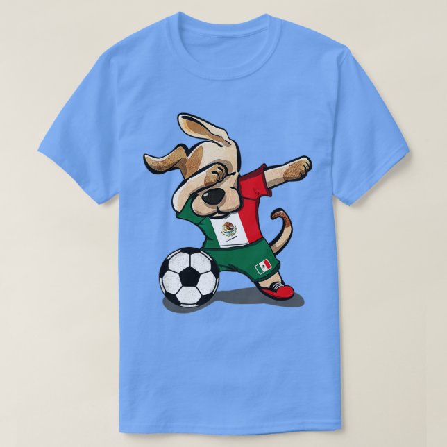 Dabbing Dog Mexico Fußball Fans Jersey mexikanisch T-Shirt (Design vorne)