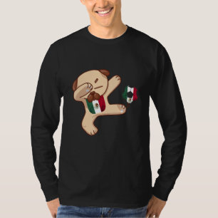 Dabbing Dog Mexiko Ball Mexikanische Flagge Mexika T-Shirt