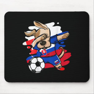 Dabbing Dog Slowakei Fußballfans Trikot Slowakisch Mousepad