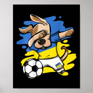 Dabbing Dog Ukraine Fußballfans Trikot Ukrainisch Poster