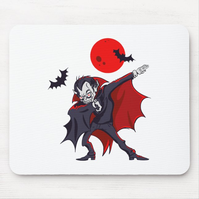 Dabbing Dracula Vampire Halloween Count Dabula Gif Mousepad (Vorne)