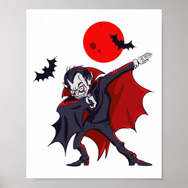 Dabbing Dracula Vampire Halloween Count Dabula Gif Poster (Vorne)
