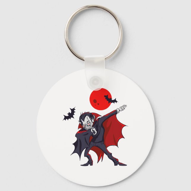 Dabbing Dracula Vampire Halloween Count Dabula Gif Schlüsselanhänger (Vorderseite)
