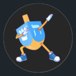 Dabbing Dreidel Hanukkah Dancing Chanukah Girls Runder Aufkleber<br><div class="desc">Dabbing Dreidel Hanukkah Dancing Chanukah Girls</div>
