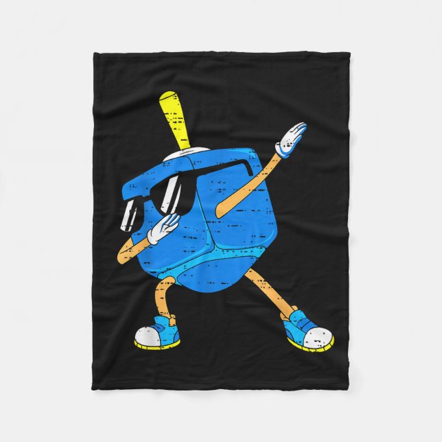 Dabbing Dreidel Hanukkah Dancing Chanukah Toddler  Fleecedecke (Vorderseite)