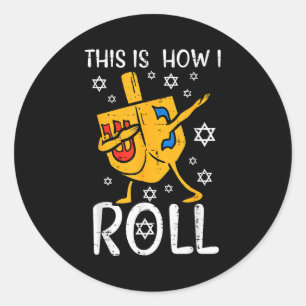 Dabbing Dreidel Hässlich Hanukkah Lustig Chanukah  Runder Aufkleber