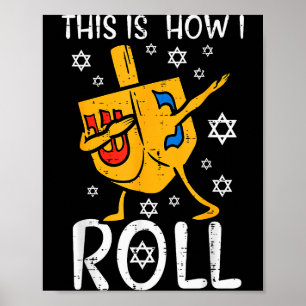 Dabbing Dreidel Hässliches Hanukkah Lustiges Chanu Poster