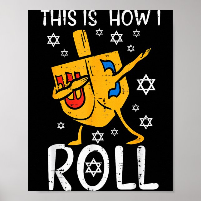 Dabbing Dreidel Hässliches Hanukkah Lustiges Chanu Poster (Vorne)