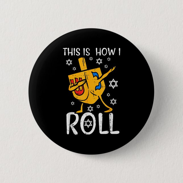 Dabbing Dreidel Ugly Hanukkah Funny Chanukah Men W Button (Vorderseite)