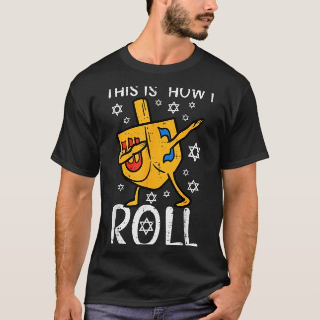 Dabbing Dreidel Ugly Hanukkah Funny Chanukah Men W T-Shirt (Vorderseite)