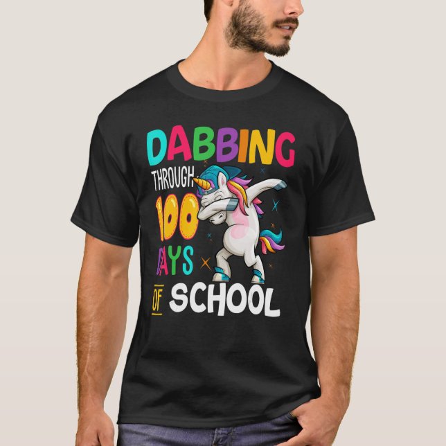 Dabbing durch 100 Tage Schule Funny Shirt (Vorderseite)