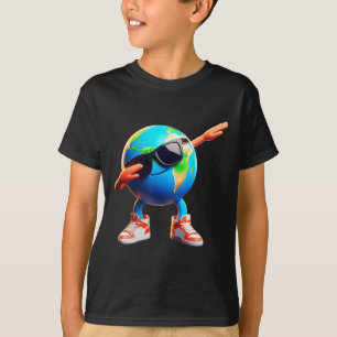 Dabbing Earth Funny Earth Day 2024 Boys Girls Kids T-Shirt