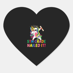 Dabbing Einhorn 5. Klasse T-Shirt Mädchen Jungen A Herz-Aufkleber