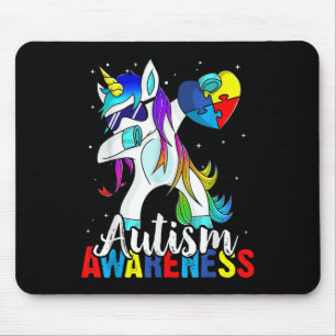 Dabbing Einhorn Autismus Bewusstsein Kinder Mädche Mousepad