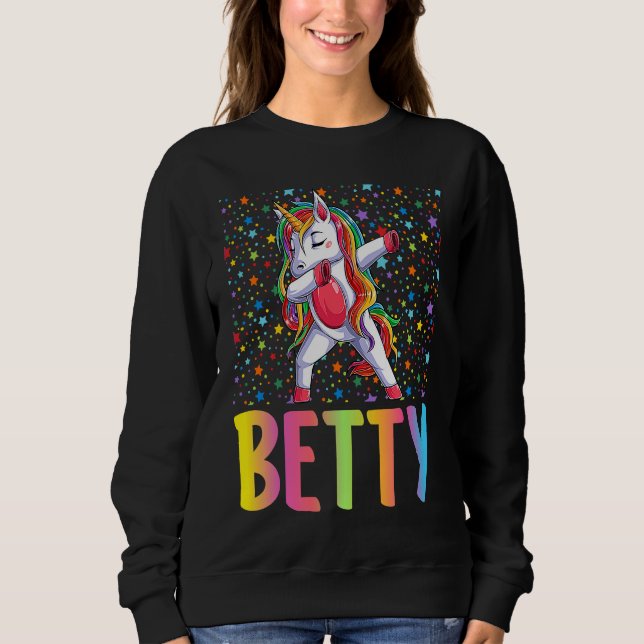 Dabbing Einhorn Betty Sweatshirt (Vorderseite)
