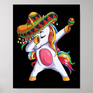 Dabbing Einhorn Cinco De Mayo Kinder Mädchen Fraue Poster