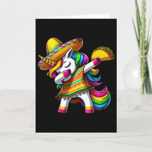 Dabbing Einhorn Cinco De Mayo Mexikanische Party F Karte
