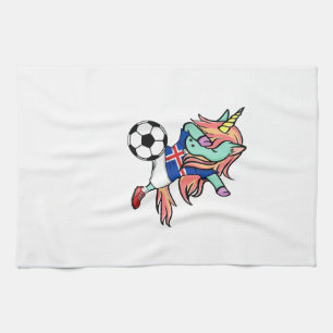 Dabbing Einhorn Fußball Island Trikot Isländisch F Geschirrtuch