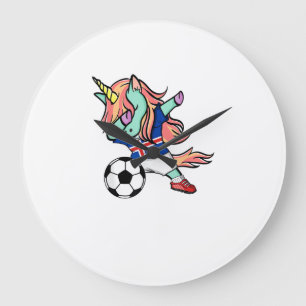 Dabbing Einhorn Fußball Island Trikot Isländisch F Große Wanduhr