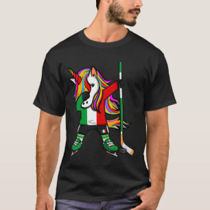 Dabbing Einhorn Italien Eishockeyfans Jersey Winte T-Shirt