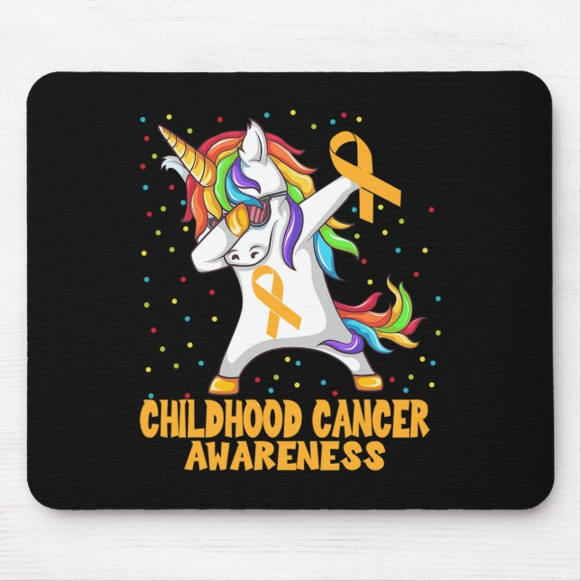 Dabbing Einhorn Kindheitskrebs-Bewusstseins-Kämpfe Mousepad (Vorne)