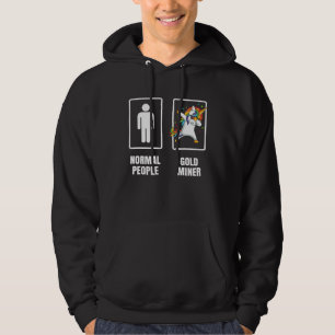 Dabbing Einhorn Kohle Gold Diamant Edelsteine Berg Hoodie