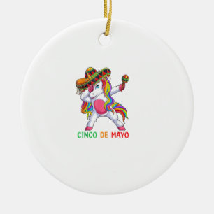 Dabbing Einhorn Lass uns Fiesta Cinco de Mayo Kind Keramik Ornament