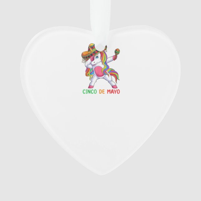 Dabbing Einhorn Lass uns Fiesta Cinco de Mayo Kind Ornament (Vorderseite)