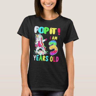 Dabbing Einhorn Pop It Ich Bin 3 Jahre Alt Fidget T-Shirt