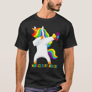 Dabbing Einhorn Puzzle Akzeptiere Unterschiede Aut T-Shirt