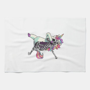 Dabbing Einhorn Skelett Halloween Mädchen Dab T-Sh Geschirrtuch