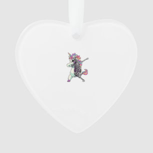 Dabbing Einhorn Skelett Halloween Mädchen Dab T-Sh Ornament
